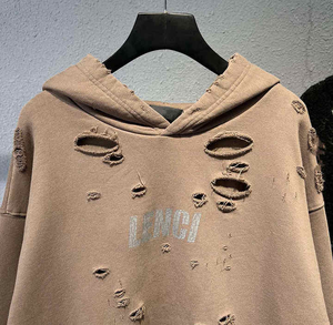 Sweat à capuche vintage délavé tendance à la vente chaude, sans cordon, surdimensionné, en molleton français 100% coton, pour homme, hiver - Product Image 5