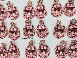 Handmade Beaded Embroidery Pearl Heart Flower Drop <b>Earrings</b> Cute Stylish Trendy New Design Luxury Fashionable Stud <b>Earrings</b> for - Product Image 6