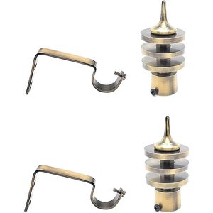 Embouts de rideau en or antique pour toute tringle à rideau de 1 pouce pour portes/fenêtres vis et bouchons muraux inclus conception conique - Product Image 1