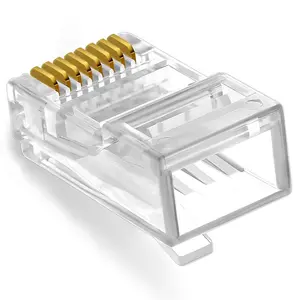 Câble téléphonique plaqué or Connecteur 5g 6 ports Rj11 Rj12 Rj45 6p6c 6p4c 6p2c Prise modulaire