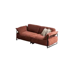 ห้องนั่งเล่นโซฟาสิ่งทอสีชมพู 3 ที่นั่งหรูหราเฟอร์นิเจอร์การออกแบบที่นั่งเลานจ์ใหม่