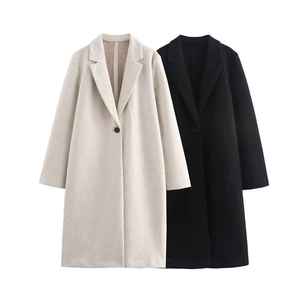 Gabardina británica de algodón 100% para mujer, estilo informal con tela de punto teñida lisa, diseño en blanco y logotipo frontal - Product Image 6