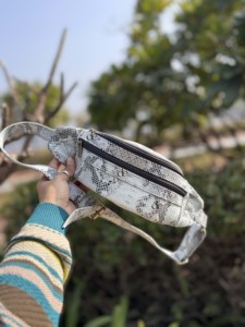 Nouveauté : Ceinture de poche en cuir véritable à imprimé serpent, tendance, sac à main de voyage, python, facile à transporter, ceinture à argent, multi-usages - Product Image 3