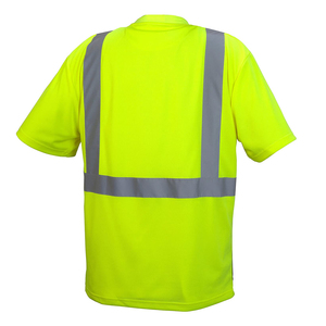 2023 Men's <b>Hi</b> <b>Vis</b> Short Sleeve <b>T</b>-<b>Shirts</b> Heavy Duty Polyester Working Wear with High Visibility Reflective Tape Safety Clothing - Product Image 2