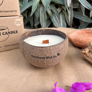 Bougie parfumée à la noix de coco 200 grammes antibactérien naturel/bougie en coquille de noix de coco/huiles de noix de coco de haute qualité - Product Image 4