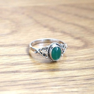 Classique femmes Style Boho 925 argent Sterling vert Onyx pierre précieuse plaqué rhodium à la main bague de mariage cadeau pour femme - Product Image 2