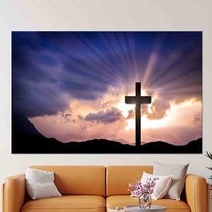 Résurrection Sacrée : Tableau sur toile imprimé pour décoration spirituelle de la maison, TOILE ENROBÉE - Product Image 1