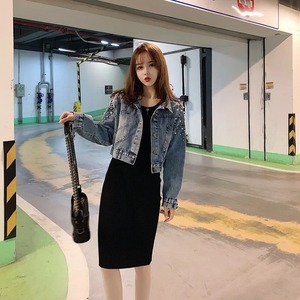 100% coton respirant femme veste nouvelle 3D pierre imprimé Denim veste personnalisée élégant lavé à capuche jean veste - Product Image 1