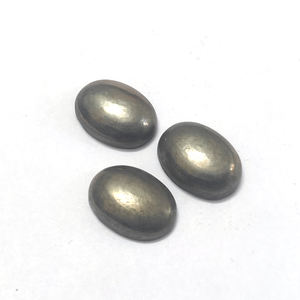 2 Pcs de Pyrite Naturelle 14x10mm Cabochon Ovale 31.05 Cts Lot Iroc Sales Good Quality Pyrite Cab Loose Gemstones US $42.58 pour Tous - Product Image 1