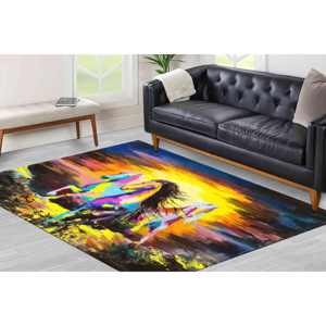 Alfombra con Diseño de Caballo Corriendo: Alfombra Antideslizante, Alfombra Estampada, Alfombra Delgada de Tela No Tejida - Product Image 1