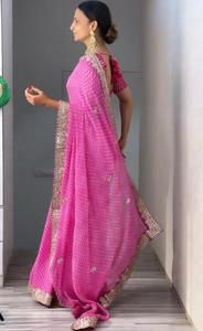 Ropa de fiesta de diseño elegante, Color rosa, la mejor calidad, Georgette, impresión Digital, Gota Pati, papel que funciona al por mayor, India - Product Image 5