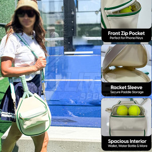 Bolsa de Raqueta de Pádel de Cuero Genuino de Alta Calidad, Diseño Ligero, con Múltiples Bolsillos, Impermeable, Capacidad de 30-40L, Cierre Resistente - Product Image 2