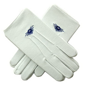 Masonic Scottish Rite 32nd Degree Wings Down Guantes de algodón Blanco Talla única para la mayoría - Product Image 4