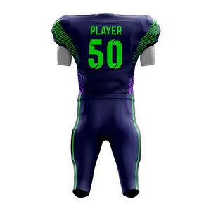 Vente chaude, vente en gros de maillots de football américain, meilleure qualité, 100% polyester, uniforme d'équipe, couleur unie, ensemble à manches courtes - Product Image 5