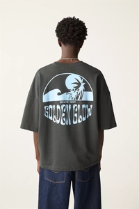 T-shirts pour hommes en coton 100% surdimensionnés rétro de haute qualité avec logo personnalisé imprimé, coupe ample, style streetwear, designs personnalisés, t-shirt à grammage élevé - Product Image 2