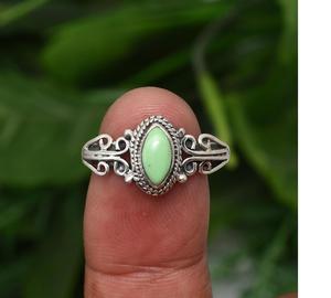Variscite Gemstone <b>Ring</b> 925 Sterling Silver Handmade Filigree <b>Statement</b> Jewelry Solid Silver Designer <b>Ring</b> Vintage Inspired Gift - Product Image 2