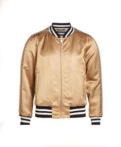 Bombardero de béisbol de dos tonos, chaquetas de satén Varsity para hombres, superventas, chaquetas universitarias de invierno de satén de estilo fresco personalizado, cuerpo de satén - Product Image 4