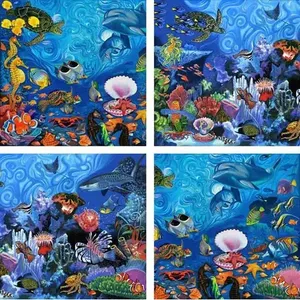 ชุดกระเบื้องตกแต่ง FAA-ATSet1อันเดอร์ซีเฟอร์นันโดอากูเดโลอาร์ทใต้ทะเลปลาชีวิตใต้ทะเลสวยงามโดดเด่นเซตกระเบื้องเมดิเตอร์เรเนียนห้องนอนลานสวนสาธารณะซูเปอร์มาร์เก็ต - Product Image 1