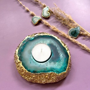 Posavasos de Ágata Opulenta, Impermeables, Diseño de Amor, Artesanía Natural Pulida de la India para una Decoración del Hogar Sofisticada - Product Image 1