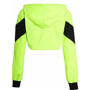 Custom Two Piece Windbreaker Suit Cropped Jacket Patchwork <b>Zip</b> up Nylon Streetwear Tracksuit Windbreaker <b>Shorts</b> Set for Women - Product Image 2