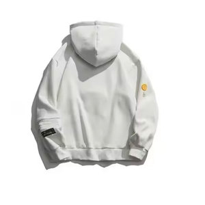 เสื้อฮู้ดแบบสวมหัวสำหรับผู้ชายสีพื้นพิมพ์ลายพัฟสไตล์ใหม่ล่าสุดสำหรับฤดูหนาว - Product Image 4