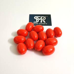 Perles en résine ovales orange écologiques faites à la main, style ange, finition lisse pour la fabrication de bijoux, fournitures d'artisanat, bracelets et colliers DIY - Product Image 2