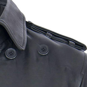 Manteau trench en cuir véritable pour homme, vintage, long, avec ceinture à la taille et poches latérales, manteau trench en cuir - Product Image 5