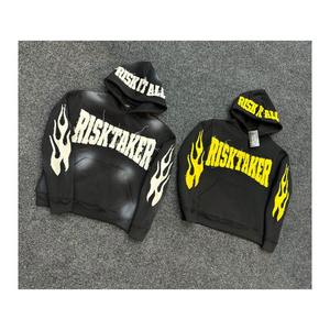 Custom <b>Vintage</b> Distressed Embroidery Hoodie Sun Faded <b>Oversized</b> 100% Cotton Harajuku Boxy Fit Pullover Hoodie & <b>Sweatshirts</b> - Product Image 1