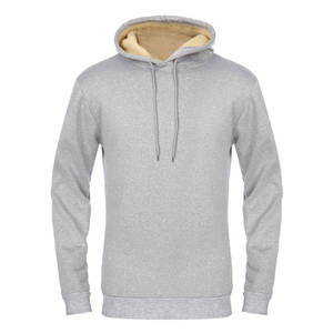 Sudadera con capucha gris claro para hombre con forro en contraste |   Sudadera Deportiva de Forro Polar Personalizada al por Mayor, Suministro de Ropa Deportiva de Marca Privada - Product Image 1