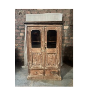 Armoire de cuisine en bois massif brun élégante de taille moyenne, style moderne, antique, luxueux, classique et vintage - Product Image 1