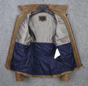 Veste en cuir de vachette pour homme de haute qualité, grande taille, col montant, fermeture éclair, coupe ajustée, respirante, à capuche, veste de moto, devant - Product Image 3