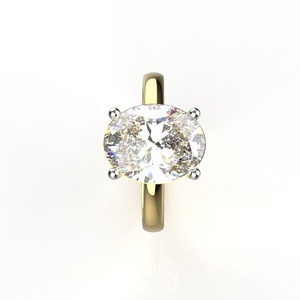 Avarta Jewellery Bague en or 3 carats ovale Solitaire Lab avec diamant - Product Image 3