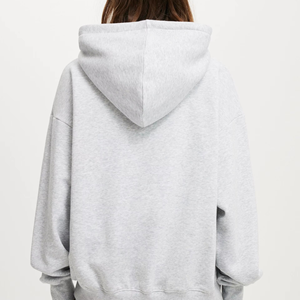 Pull à capuche ample en coton 100% tricoté de haute qualité, streetwear d'hiver, coupe-vent, épaules tombantes, manches chauve-souris, devant - Product Image 6