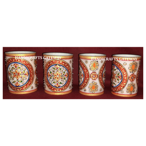 Beautiful Handmade Marble <b>Pen</b> Holder With Gold Colour Design World Famous Indian Stylish Design Manufacturing And Wholesaler - Product Image 1