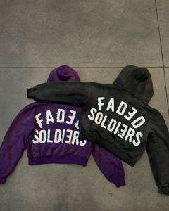 พิมพ์ดิจิตอลขนาดบวก 500gsm เฮฟวี่เวทผู้ชายขนาดใหญ่ที่กําหนดเองกรดล้าง Hoodies วินเทจธรรมดา Hoodies - Product Image 6
