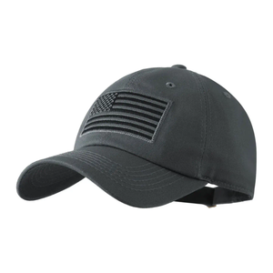 Gorra de Béisbol de 6 Paneles Color Gris Humo con Bordado de la Bandera Estadounidense en la Parte Delantera, Correa Trasera Ajustable, Visera Curva, Estilo Unisex - Product Image 2