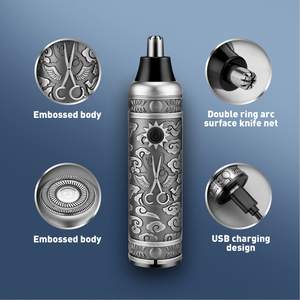 Ensemble de tondeuses à cheveux professionnelles pour barbier, 3 pièces, kit de coupe de cheveux sans fil avec tondeuse à poils du nez et tondeuse à barbe USB - Product Image 1