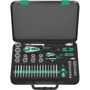 Jeu de clés à douilles Zyklop 43 pièces 8100 SA/SC 2 1/4 + 1/2 po Tailles 4-24 mm 72/72 Dents à 6 points Kits d'outils WERA - Product Image 1