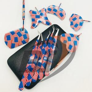 แหนบต่อขนตาแบบมืออาชีพทำจากสแตนเลสญี่ปุ่นพิมพ์ลายได้อย่างยั่งยืนด้ามจับแข็งแรงทนทานขายส่ง - Product Image 5