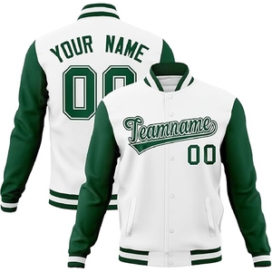 Vestes universitaires unisexes de qualité supérieure, style baseball, 100% coton, broderie sur le devant, séchage rapide et respirantes, veste d'hiver - Product Image 1