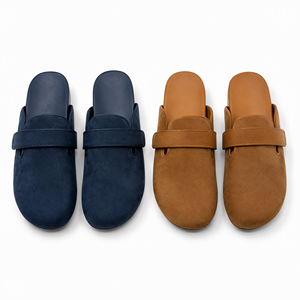 Sandalias de mujer de gamuza sintética, con punta abierta, sin cordones, con hebilla plana, ligeras, transpirables, para verano, de color sólido, ajuste cómodo. - Product Image 1