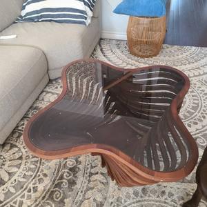 Mesa de centro paramétrica de lujo moderna con declaración de vidrio ligera extraíble muebles de decoración del hogar - Product Image 1