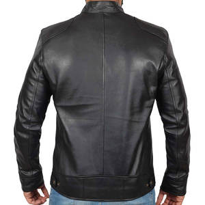 Chaqueta de Cuero de Talla Grande al por Mayor, Chaqueta de Cuero para Uso en Exteriores, Chaqueta de Cuero con Cuello Alto para Hombre - Product Image 6