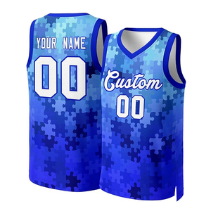 Blue Quick Dry <b>Basketball</b> Jersey 100% Polyester High Quality <b>Men</b> Women Unisex Custom Printed Team Name <b>Basketball</b> Jerseys - Product Image 1