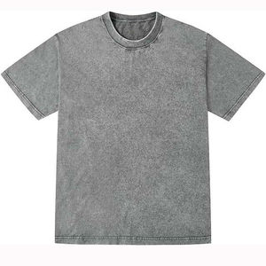 T-shirts grande taille pour hommes de style décontracté 100% coton délavé à l'acide coupe ample propre cou impression de logo personnalisé surdimensionné - Product Image 5