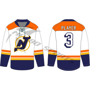 Maillots de hockey sur glace à sublimation personnalisée, tissu durable de haute qualité, uniformes d'équipe personnalisés, maillots de hockey brodés avec logo - Product Image 4