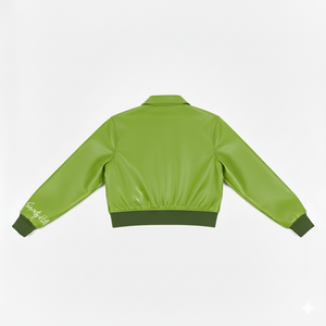 Veste bomber courte tendance de style sororité Zeta Phi Beta avec lettres grecques brodées pour unisexe avec fermeture éclair - Product Image 3