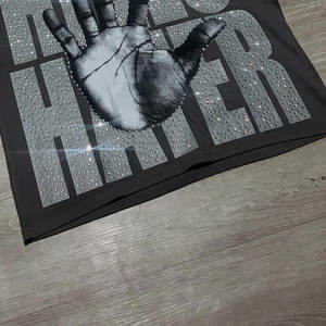 Impression de strass personnalisé Logo graphique T-shirt à manches courtes pour hommes T-shirt personnalisé impression T-Shirt vierge - Product Image 3