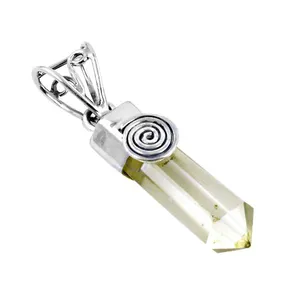 925 <b>Silver</b> Turquoise Amethyst Pearl with Citrine Quartz Pendant Trendy Link <b>Chain</b> Gemstone Jewelry for Women for Engagement - Product Image 3