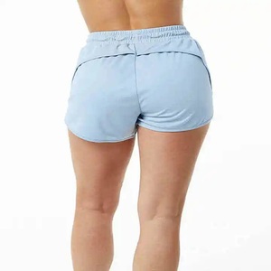 Shorts respirants pour femmes - Bleu pierre, double couche, 100% polyester coton, séchage rapide, écologiques, pour la course à pied - Product Image 3